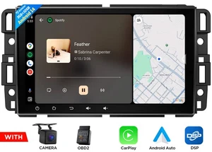 Radio estéreo para automóvil Plug&Play Android 14 8" IPS CarPlay Bluetooth para GMC Chevy - Imagen 1 de 23