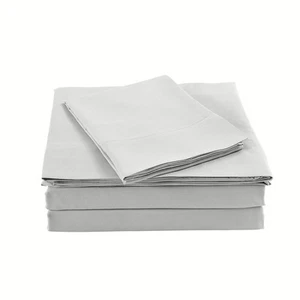 Royal Comfort Bedding Sheet Set/2x Pillowcases Blended Bamboo Light Grey - Picture 1 of 8