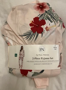 Flora Nikrooz Ladies Notch Collar Pyjama Set in Pink Floral Size X-Large BNIP - Picture 1 of 2