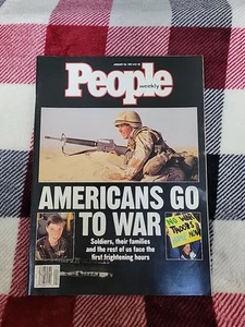 People Magazine Jan. 28, 1991 Americans Go To War, Saddam Hussein, A. Earhart, - Picture 1 of 20