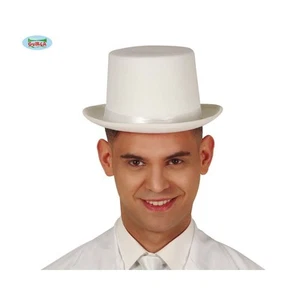Cappello a cilindro bianco in feltro per feste a tema o feste in maschera - Foto 1 di 1