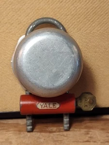 Vintage Yale Doorknob Lock Cylinder, One Key - Picture 1 of 5