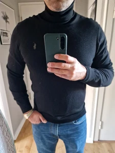 Herren Pullover Rolli 100% Merinowolle schwarz Gr. M Slim Polo Ralph Lauren - Bild 1 von 7