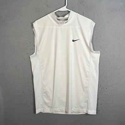 Nike Dri Fit Golf Mens Tour Performance Sleeveless Shirt Large White Polyester - Image 1 of 4