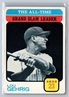 Tarjeta de béisbol 1973 Topps #472 Lou Gehrig Yankees pliegue ver fotos y descripción Foto 1 de 2