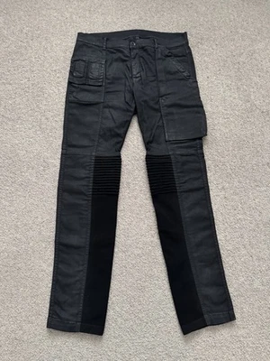 SS14 Rick Owens DRKSHDW Black Waxed Memphis Cut Biker Jeans Size 32 - Image 1 of 4