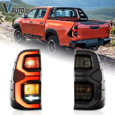 Fits Toyota Hilux 2015-2020 SMOKE Tail Lights w/LED DRL Rear Lamps Plug & Play - Image 1 of 4