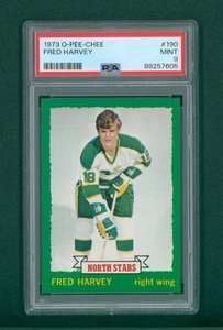 1973 O-Pee-Chee Hockey Card - #190 Fred Harvey, PSA 9 MINT - Bild 1 von 2