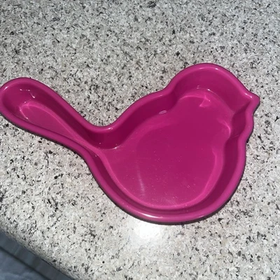 Nora Fleming Melamine Pink Bird NF01 Candy Dish/Trinket Tray Limited Edition - Image 1 of 2