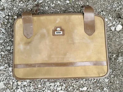 MALETA DE VIAJE VINTAGE CON ASA Y CORREAS DE CUERO MARRÓN Foto 1 de 4