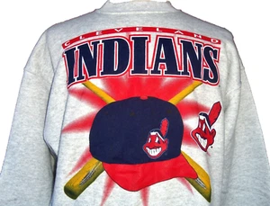 NUEVA SUDADERA DE COLECCIÓN AÑOS 90 CLEVELAND INDIANS MLB 1998 VERDADERO FAN L (GUARDIANES) - Imagen 1 de 4