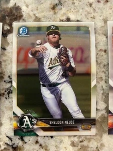 Tarjeta Bowman Chrome Prospect 2018 Oakland Athletics Sheldon Neuse #BCP165 - Imagen 1 de 1