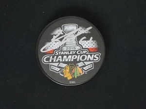 BRAD RICHARDS SIGNED 2015 STANLEY CUP CHAMPIONS CHICAGO BLACKHAWKS PUCK - Picture 1 of 2