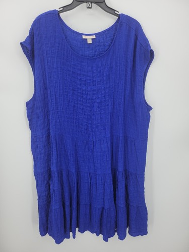 VETEMENTS Abito Knox Rose donna più 2x blu testurizzato a strati floreale boho cowgirl