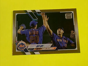 2021 Topps Series 2 Get Up! Pete Alonso/Michael Conforto Gold Foil #210 NY Mets