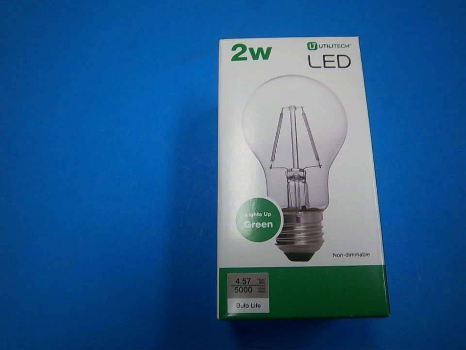 NEW Utilitech A19 LED GREEN Light Bulb 2 WATT OEM - Image 1 of 1