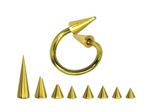 Anillo labial barra retorcida con espiga dorada, pendientes espirales hélice 14 g 16 g joyería corporal - Imagen 1 de 5