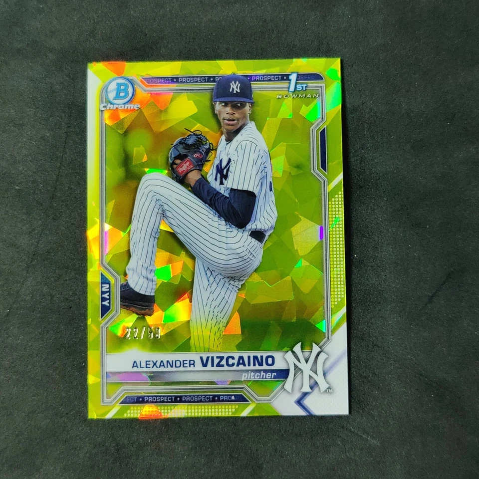 2021 Bowman Chrome Sapphire Alexander Vizcaino Gold #22/50 #BCP-212 Yankees  - Image 1 of 1