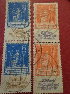 Germany  Reich 1922 mi 233/234 Used in pairs - Picture 1 of 1