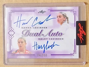2024 Leaf Haley & Hanna Cavinder Dual ON CARD Auto CTDA-1 Miami 94/100 - Picture 1 of 2