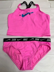 NWT Girls Nike Swim 2 Piece / Pink Spell / XL Swim Suit - Picture 1 of 5