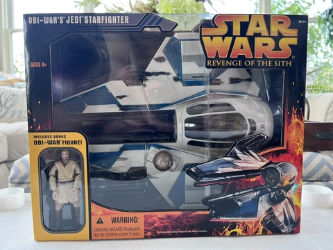 Star Wars Revenge Of The Sith ROTS Obi-Wan's Jedi Starfighter 2005 NIB Mint Cover