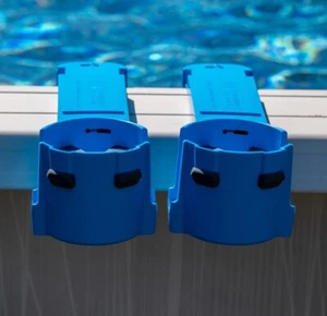 Pool Cup Holders for Above Ground Pool | 2 Pack Seaglass Blue | for Square To... - Picture 1 of 8