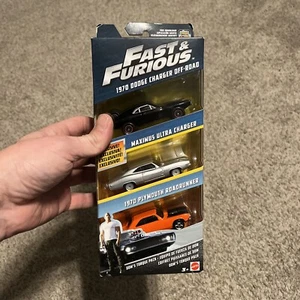Fast & Furious Diecast Cars Dom Torque 3 Pack Dodge Charger Plymouth Roadrunner - Picture 1 of 7