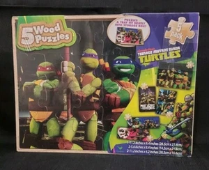 Nickelodeon Teenage Mutant Ninja Turtles 5 Wood Puzzles - Picture 1 of 2
