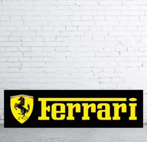 Ferrari Advertising Porcelain Enamel Heavy Metal Sign 48 x 20 Inches  SS - Picture 1 of 2