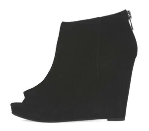Botines Dolce Vita para mujer de gamuza negros con cuña punta abierta talla 10 ¡NUEVOS! 229166 - Imagen 1 de 6