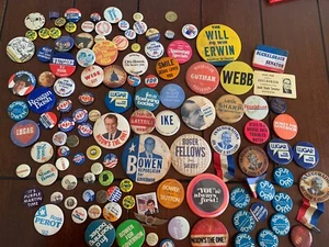 Lot of Vintage Campaign Political Buttons Pins AS IS - Picture 1 of 22
