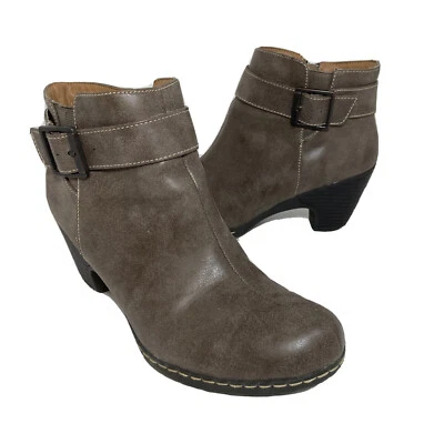 I Love Comfort Ankle Boots Booties Women's Size 9 M Zip Up Shelly Gray Vegan - Image 1 of 4