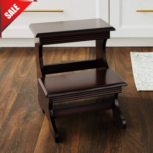 High Beds Bed Steps For Adults Two Step Stool Stair Ladder Wood Kitchen Home - Picture 1 of 12