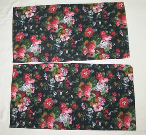 2 Pair Ralph Lauren Isadora Black KING Cossette Floral Pillow Cases 20"x40" vtg - Imagen 1 de 5