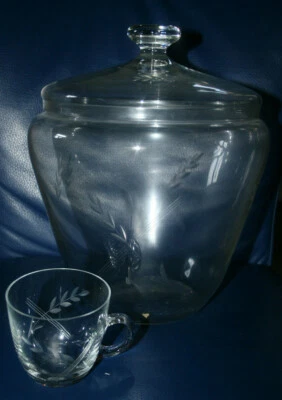 Bowle Topf Glas mit 6 Tassen - Bild 1 von 4