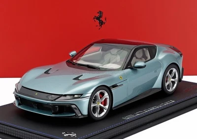 BBR 1/18 Ferrari 12Cilindri V12 830cv Panoramic 2024 Light Blue Met P18254D-Vet - Image 1 of 4