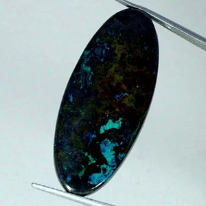 31.60Cts 100% Natural Blue Azurite Gemstone Oval Cabochon 15X37X3MM - Picture 1 of 4