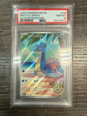 2025 POKEMON DRI EN-DESTINED RIVALS ILLUSTRATION RARE #194 MISTY'S LAPRAS PSA 10 - Image 1 of 2