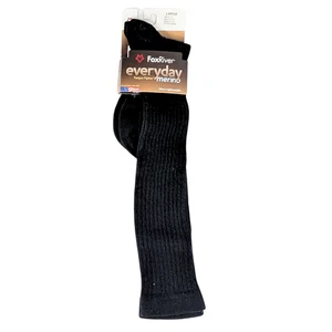 Fox River NWT Unisex Large Black Lightweight Knee Length Merino Wool Blend Socks - Picture 1 of 6