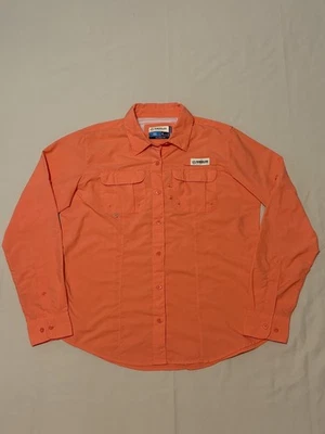 MAGELLAN Light Coral Roll-Tab Sleeve Relaxed-Fit Wicking Button-Front Shirt M - Image 1 of 4