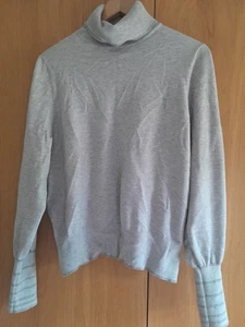 Oliver Bonas Grey Knit Polo Neck Jumper 16 - Picture 1 of 5