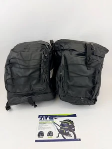 Juego de 2 bolsas de bicicleta Rhinowalk alforjas bolsillos laterales nuevas negras - Imagen 1 de 8