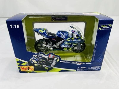 Maisto 1:18 Honda RCV MotoGP 2004 Telefonica Movistar Colin Edwards Diecast - Image 1 of 4