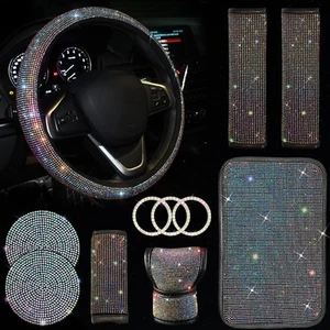 11 Pcs Bling Car Accessories Set,Bling Car Accessories Set for Women,Steering... - Picture 1 of 7