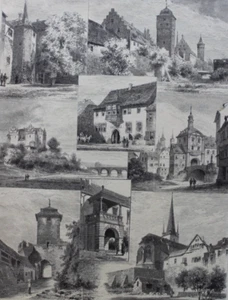 Antiker Holzstich Bilder aus Saalethal und Franken nach Theuerkauf 1892 - Bild 1 von 3