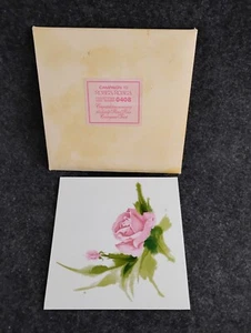 Corning Glass Works Roses Rose Floral Trivet w Label & Envelope New York #0408 - Picture 1 of 5