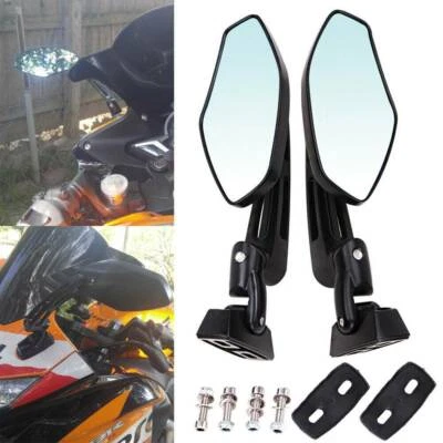 Espejos retrovisores de aluminio CNC negros para motocicleta para Honda Rebel 250 300 CBR 600 Foto 1 de 4