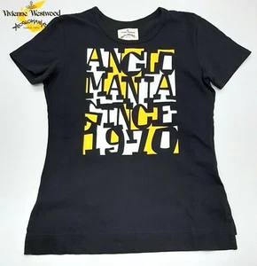 Vivienne Westwood Anglomania Short sleeve T-shirt Logo print black size 38 GC - Picture 1 of 9