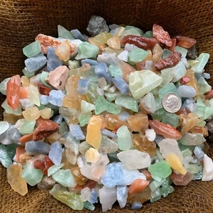 1000 Carat Lots of (SMALL) Natural Mixed Calcite Rough + FREE Faceted Gemstone - Picture 1 of 10